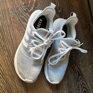 Women’s Adidas Light Gray and White Cloud foam Athletic Shoes